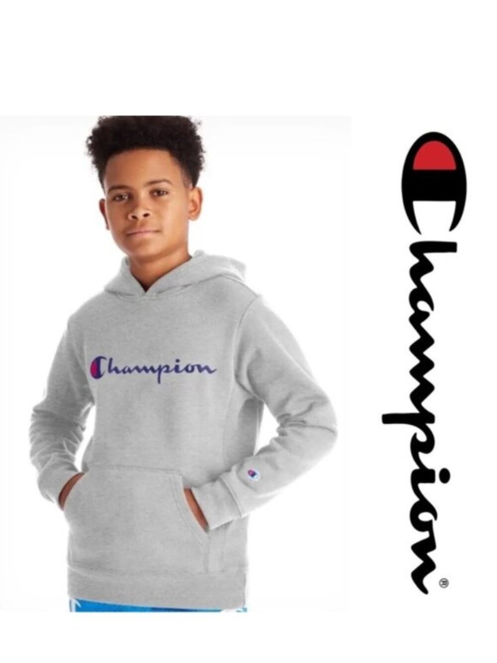 Champion | Reverse Weave Hoodie, Embroidered Logo | Size Small